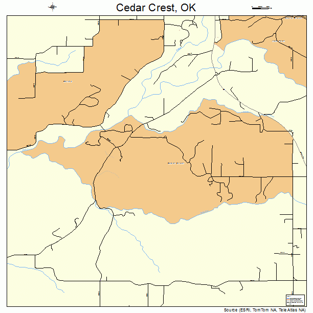 Cedar Crest, OK street map