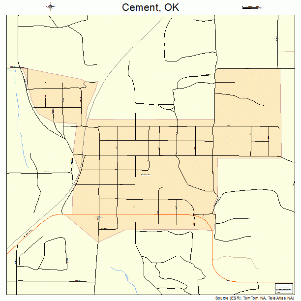 Cement, OK street map