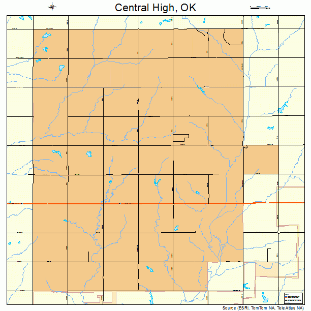 Central High, OK street map