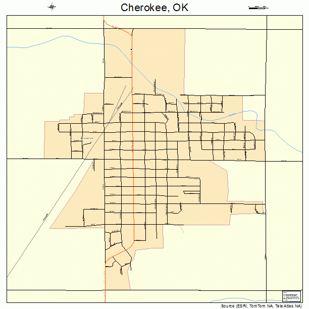 Cherokee, OK street map