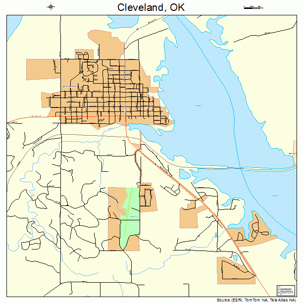 Cleveland, OK street map