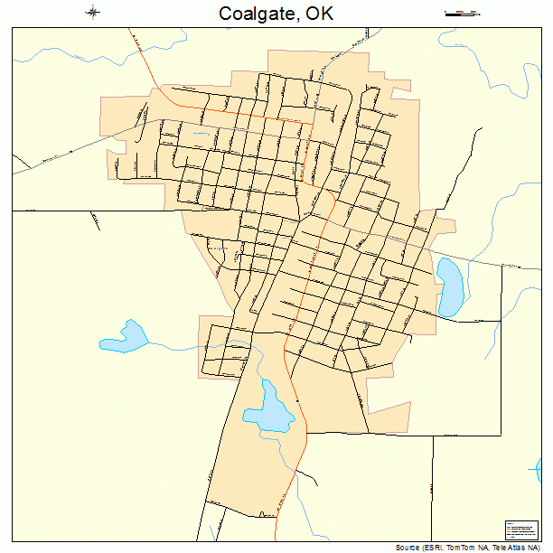 Coalgate, OK street map