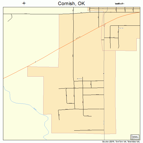 Cornish, OK street map