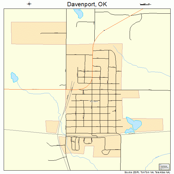 Davenport, OK street map