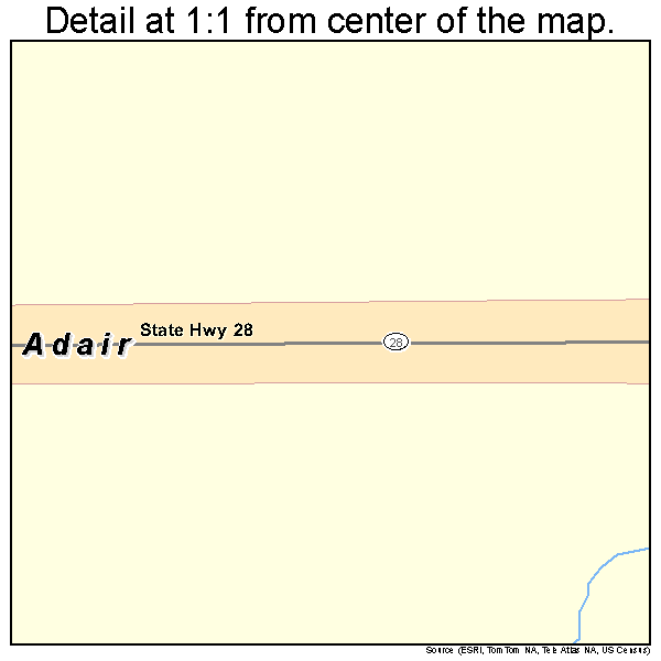 Adair, Oklahoma road map detail