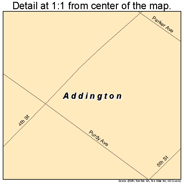 Addington, Oklahoma road map detail