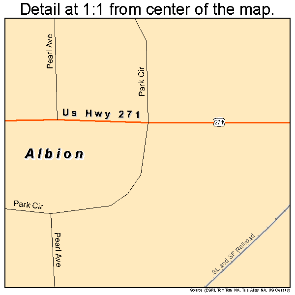 Albion, Oklahoma road map detail