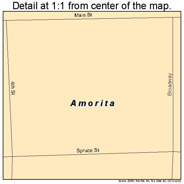 Amorita, Oklahoma road map detail