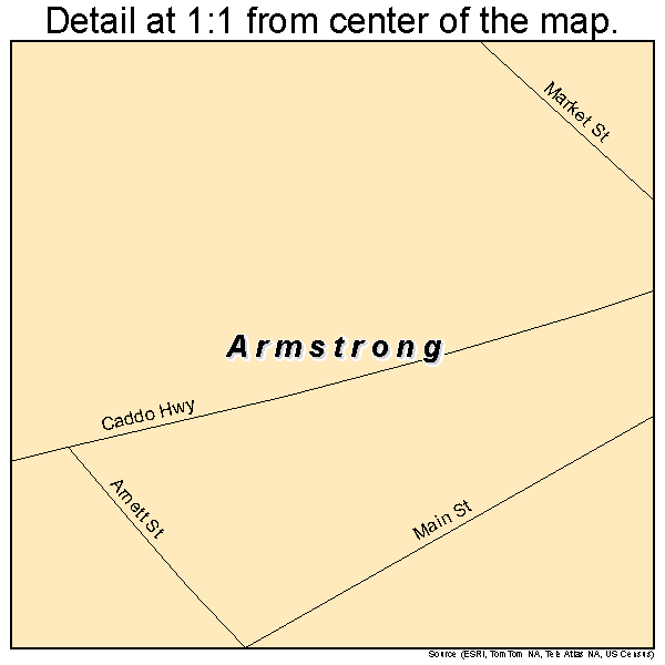 Armstrong, Oklahoma road map detail