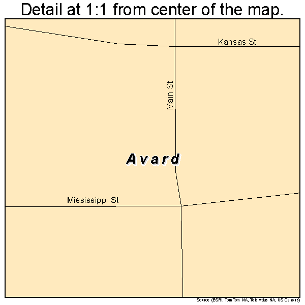 Avard, Oklahoma road map detail