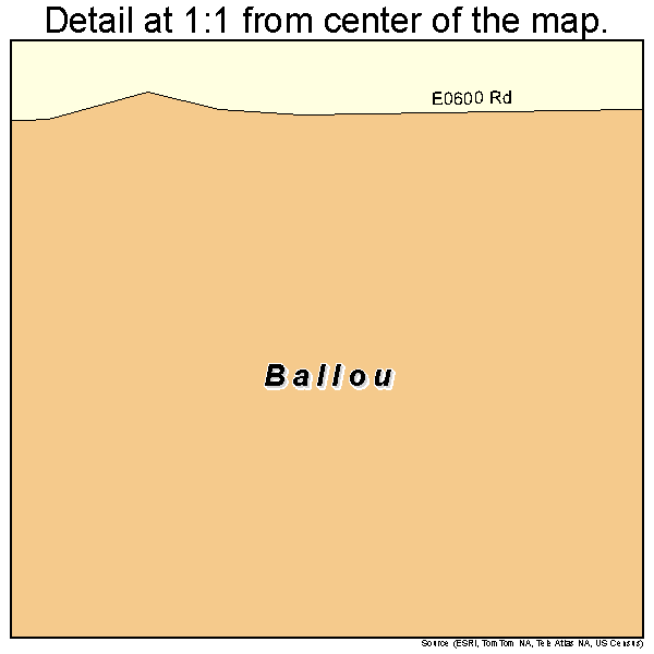 Ballou, Oklahoma road map detail