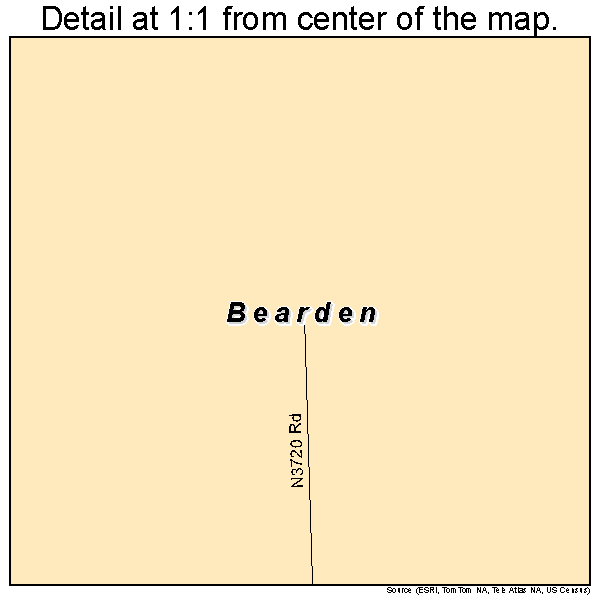 Bearden, Oklahoma road map detail