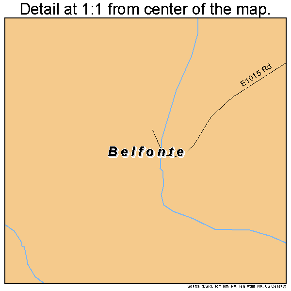 Belfonte, Oklahoma road map detail