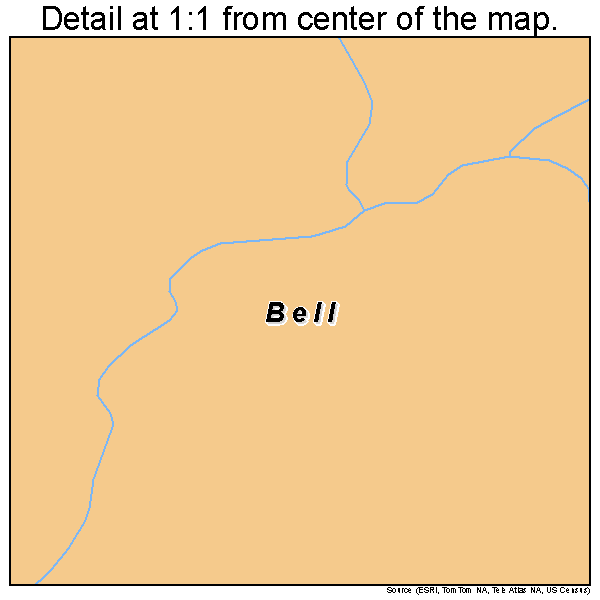 Bell, Oklahoma road map detail