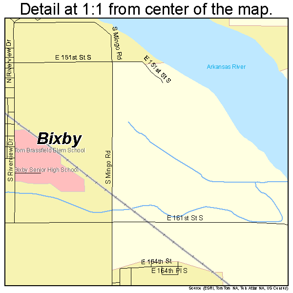 Bixby, Oklahoma road map detail
