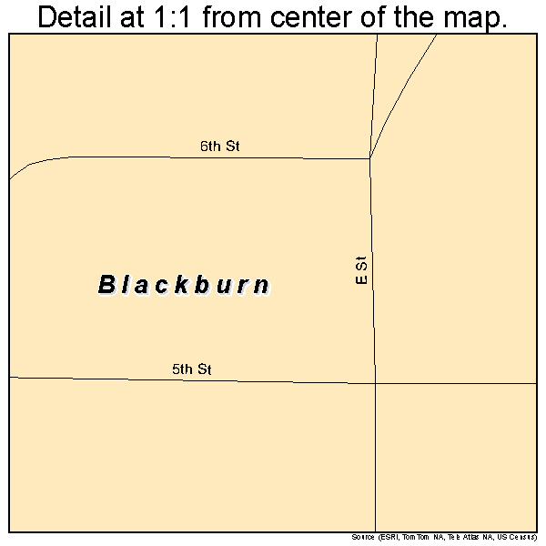 Blackburn, Oklahoma road map detail