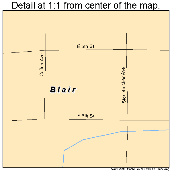 Blair, Oklahoma road map detail