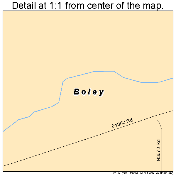 Boley, Oklahoma road map detail