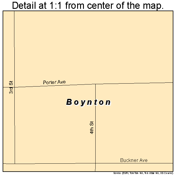 Boynton, Oklahoma road map detail