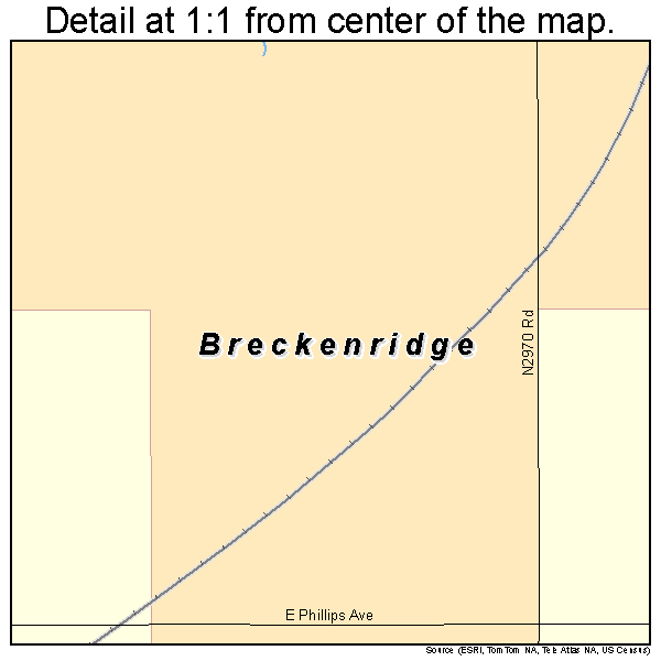 Breckenridge, Oklahoma road map detail