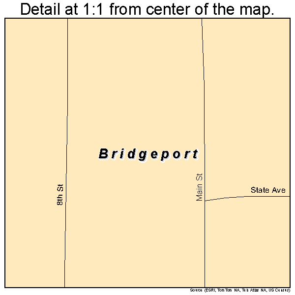 Bridgeport, Oklahoma road map detail