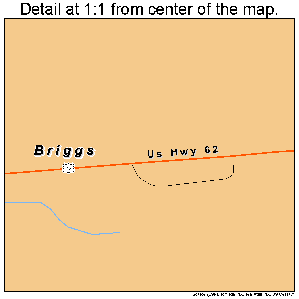 Briggs, Oklahoma road map detail