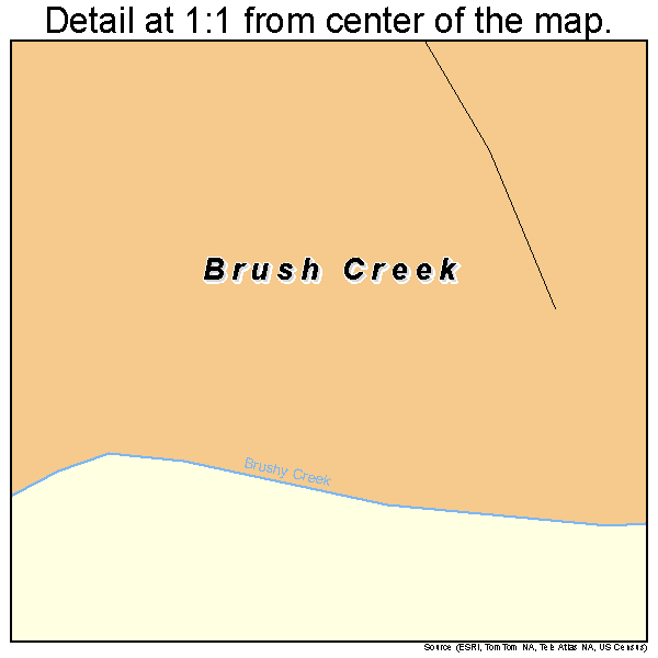 Brush Creek, Oklahoma road map detail