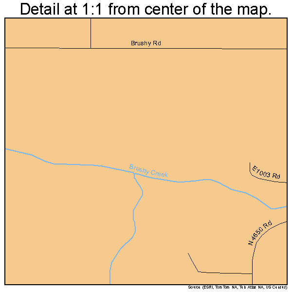 Brushy, Oklahoma road map detail