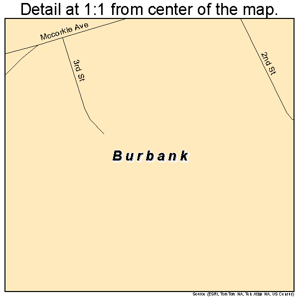 Burbank, Oklahoma road map detail