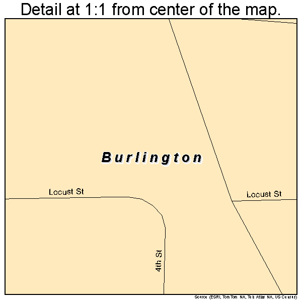 Burlington, Oklahoma road map detail