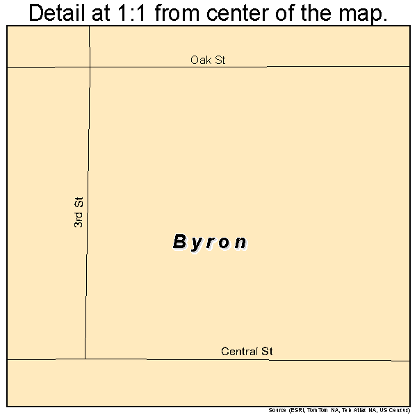 Byron, Oklahoma road map detail