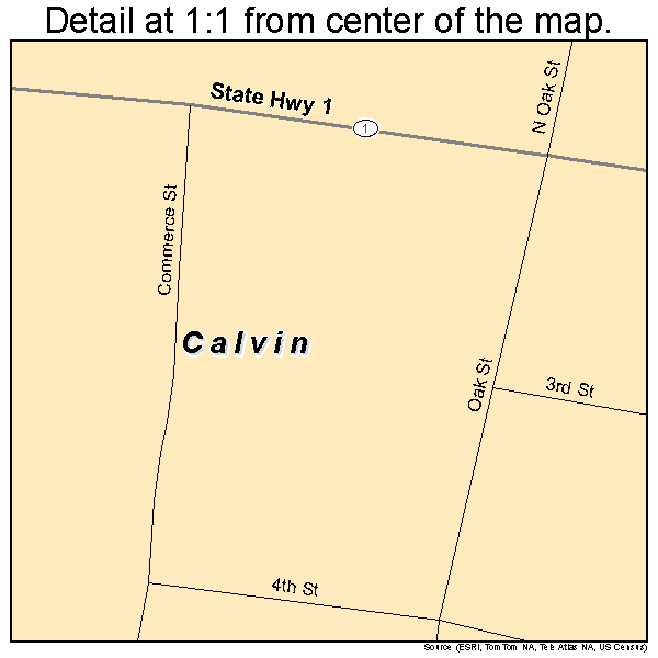 Calvin Oklahoma Street Map 4011100