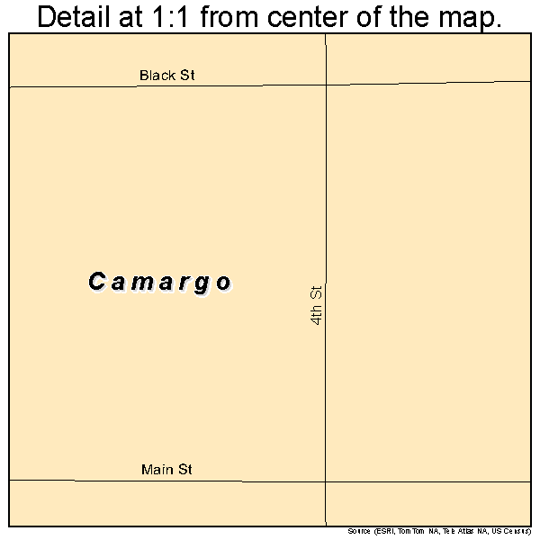 Camargo, Oklahoma road map detail