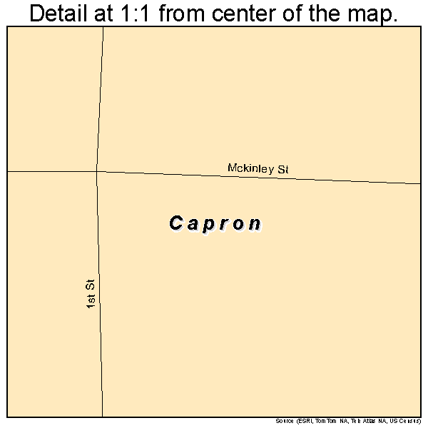 Capron, Oklahoma road map detail