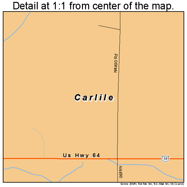 Carlile, Oklahoma road map detail