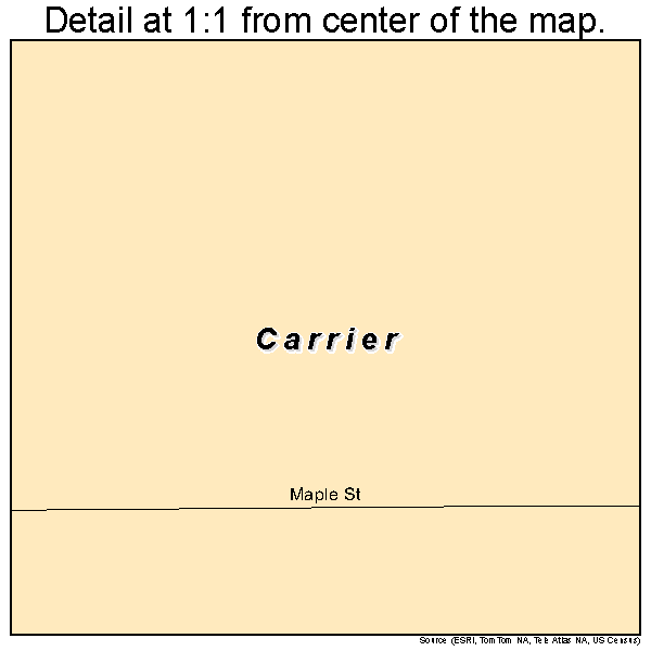 Carrier, Oklahoma road map detail