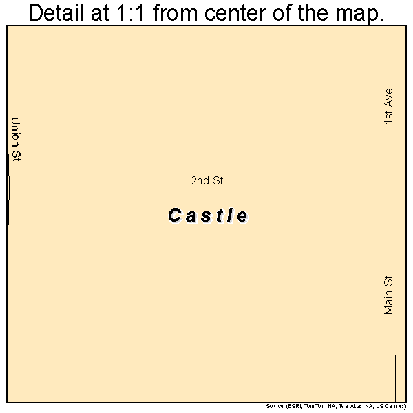 Castle, Oklahoma road map detail