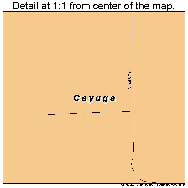 Cayuga, Oklahoma road map detail
