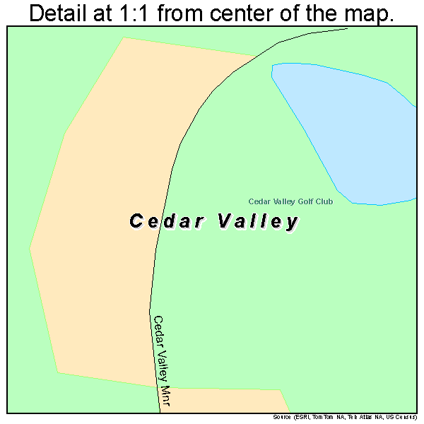 Cedar Valley, Oklahoma road map detail