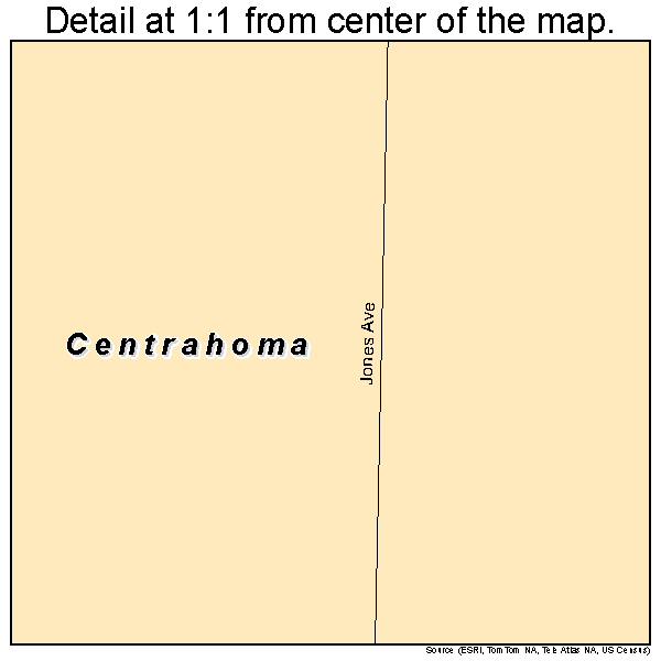 Centrahoma, Oklahoma road map detail