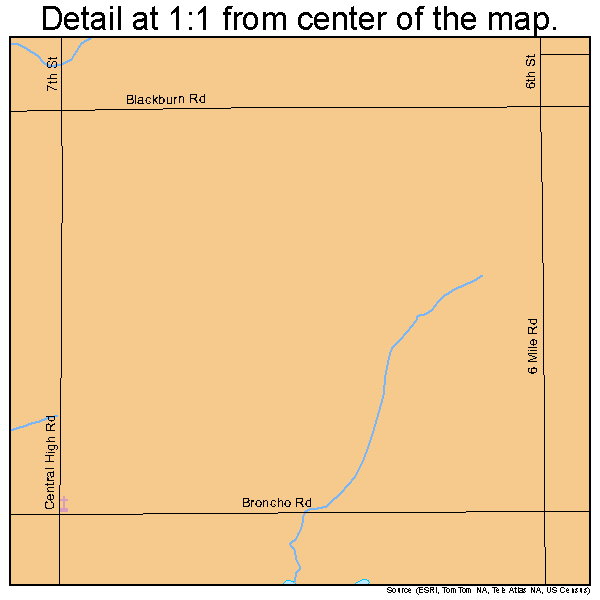 Central High, Oklahoma road map detail