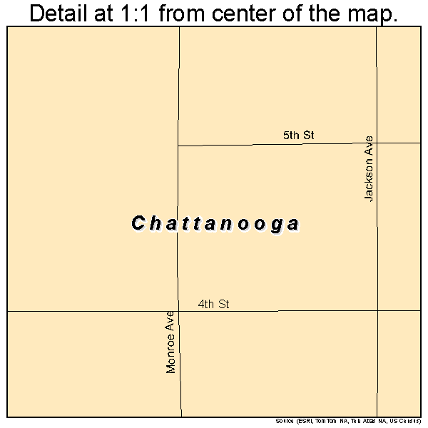 Chattanooga, Oklahoma road map detail