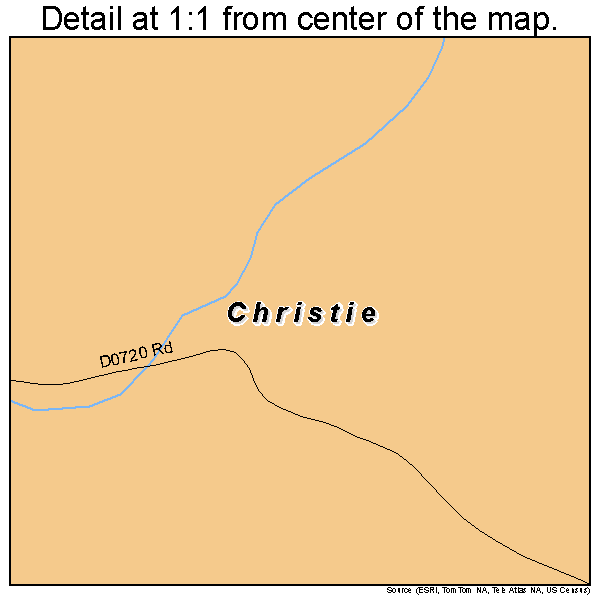 Christie, Oklahoma road map detail