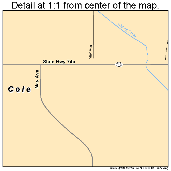 Cole, Oklahoma road map detail