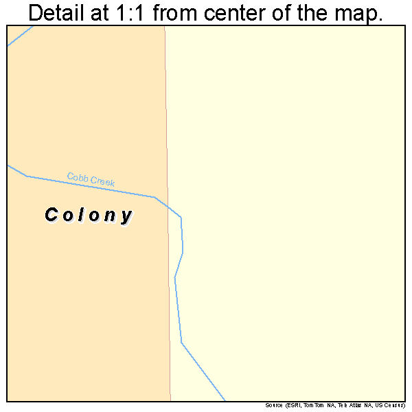 Colony, Oklahoma road map detail