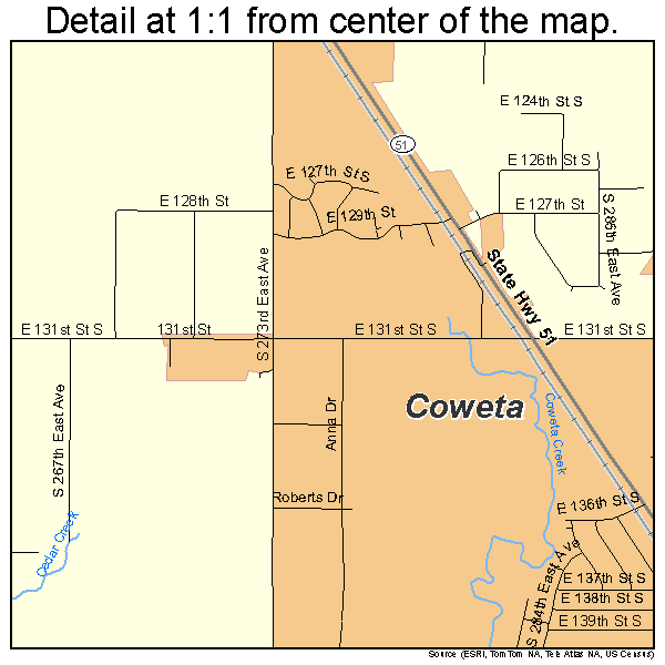 Coweta Oklahoma Street Map 4017800