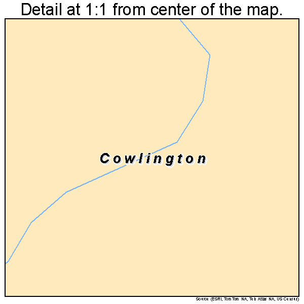 Cowlington, Oklahoma road map detail