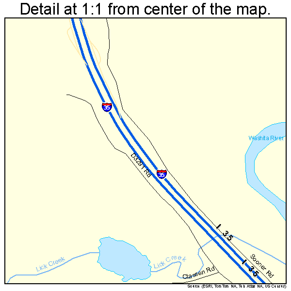 Davis, Oklahoma road map detail