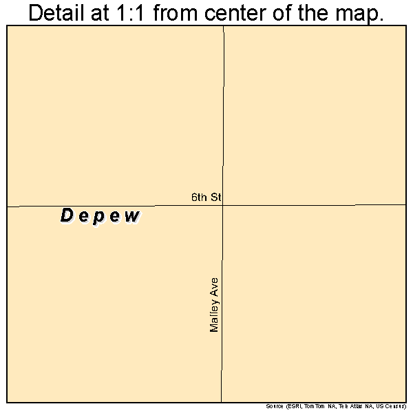 Depew, Oklahoma road map detail