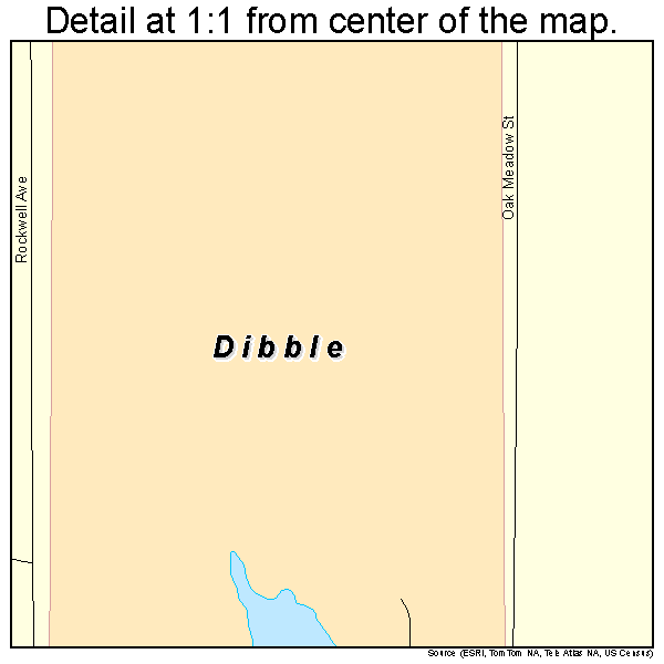 Dibble, Oklahoma road map detail